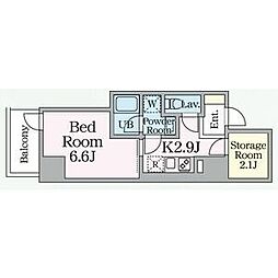E-city大須 11階1Kの間取り