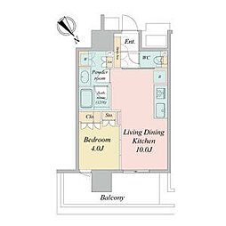 NAGOYA the TOWER 11階1LDKの間取り