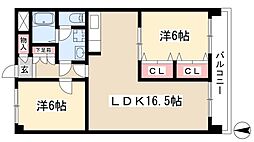 三國ビル 4階2LDKの間取り