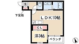 Ratcliffe 2階1LDKの間取り