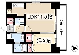 Flair丸の内(フレア丸の内) 10階1LDKの間取り