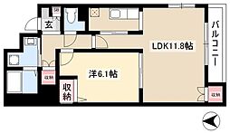 CASA BIANCA 5階1LDKの間取り
