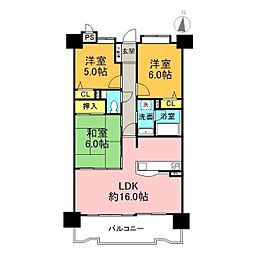 ライオンズステーションプラザ桜山 5階2SLDKの間取り