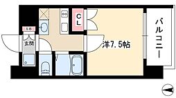 パルティール千種 7階1Kの間取り