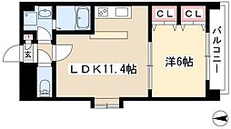 フラットＳ 2階1LDKの間取り