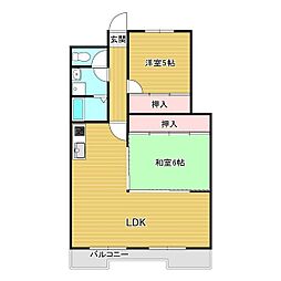 シャンポール鴻の巣 2階3LDKの間取り