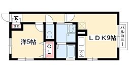 Schlosse Fuji III 1階1LDKの間取り