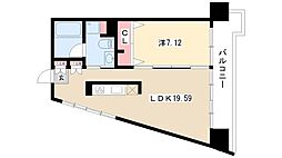 レジディア東桜II 8階1LDKの間取り