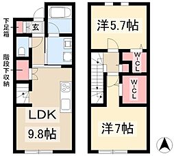 Calore (カローレ) 1階2LDKの間取り