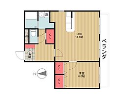 セカンドステージ平針 3階1LDKの間取り