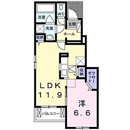 レガーロ　ノースII 1階1LDKの間取り