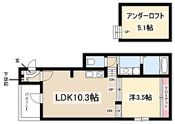 L’etoile川名 1階1LDKの間取り