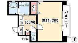 パークハイツ元八事 1階1Kの間取り
