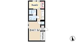 コレクション新瑞橋 3階1DKの間取り