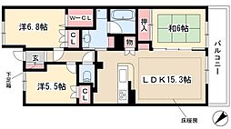 レジディア泉 4階3LDKの間取り