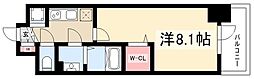 エスリード今池ルミナス 1Kの間取図画像