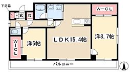 サリジェール瑞穂 2LDKの間取図画像