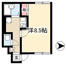 アビテ池下 1Kの間取図画像