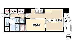 アウローラ泉'04 1LDKの間取図画像