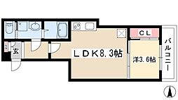 AMLUX2 1LDKの間取図画像