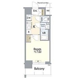 エスプレイス名古屋神宮 1Kの間取図画像