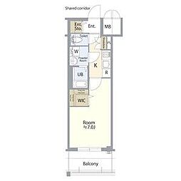 エスリード ザ・レガリア新栄ALTAIER 1Kの間取図画像