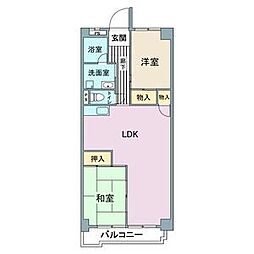 横井ビル 2LDKの間取図画像
