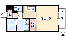 ラフォーレ萩原 1Kの間取図画像