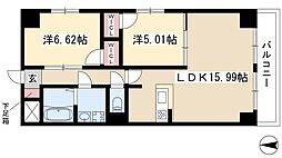 S-FORT鶴舞reale 2LDKの間取図画像