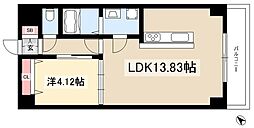 GRANDUKE千代田regaria 1LDKの間取図画像