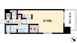 アデグランツ大須 ワンルームの間取図画像