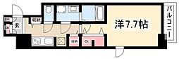 S-RESIDENCEAOI2 1Kの間取図画像