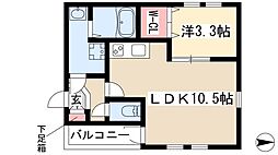 MilleGraines 1LDKの間取図画像