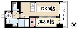 メイクス鶴舞2 1LDKの間取図画像