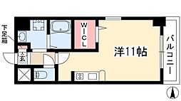 カルティエアラタマ ワンルームの間取図画像