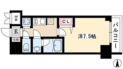 セイワパレス丸の内駅前プレミア 1Kの間取図画像