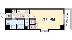 クピットガーデン千代田 1Kの間取図画像