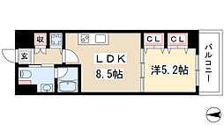 プラウランド堀田 1LDKの間取図画像