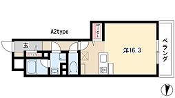 ロイヤルパークス千種 ワンルームの間取図画像