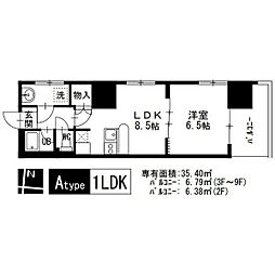 サン・ミズホビル 1LDKの間取図画像