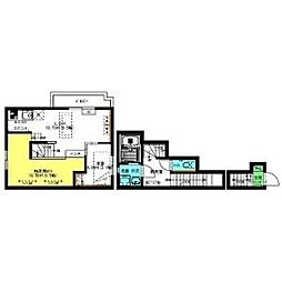 ペンタヒルズ滝川町 ワンルームの間取図画像