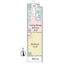 BSRESIDENCESAKAE 1LDKの間取図画像