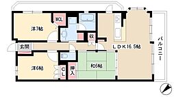 レジディア泉 3LDKの間取図画像
