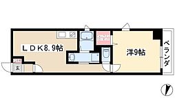 シャルール 1LDKの間取図画像