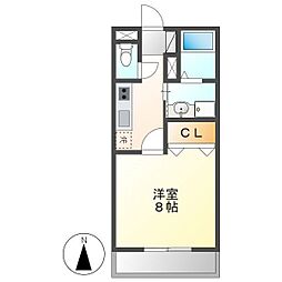 コリーヌ田面 1Kの間取図画像