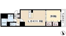 ウィステリア 1LDKの間取図画像
