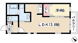 グランレーヴ吹上 1LDKの間取図画像