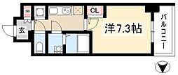 エスリード上前津テルツェ 1Kの間取図画像