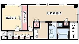御棚町ヒルズ 1LDKの間取図画像