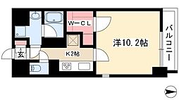 タウンコート御園 1Kの間取図画像